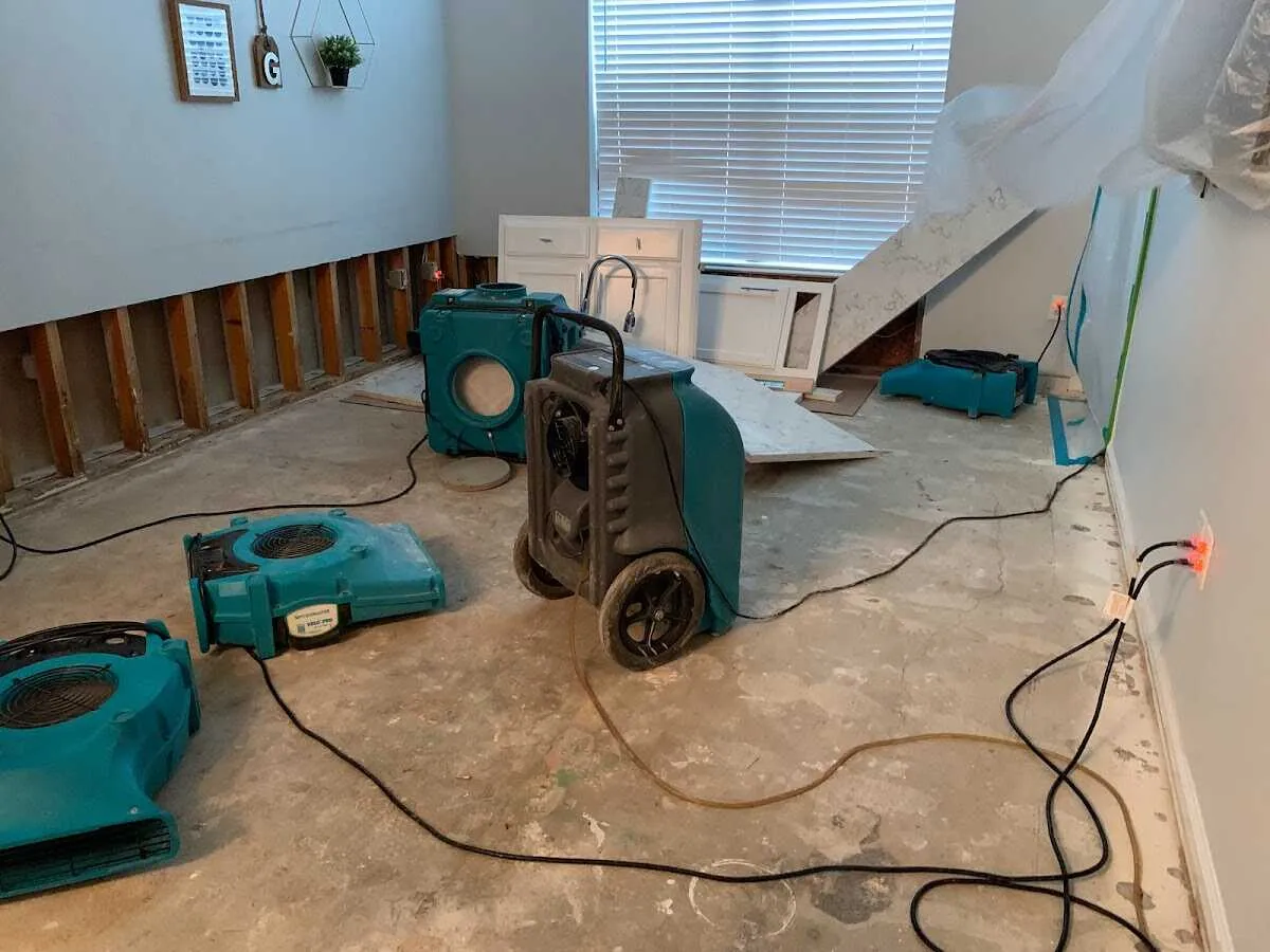 Dehumidifier in flood-cut room for Water Extraction & Removal in French Valley
